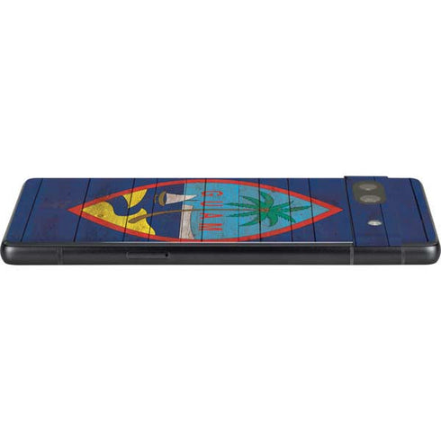 Guam Flag Dark Wood Google Pixel 7a Skin